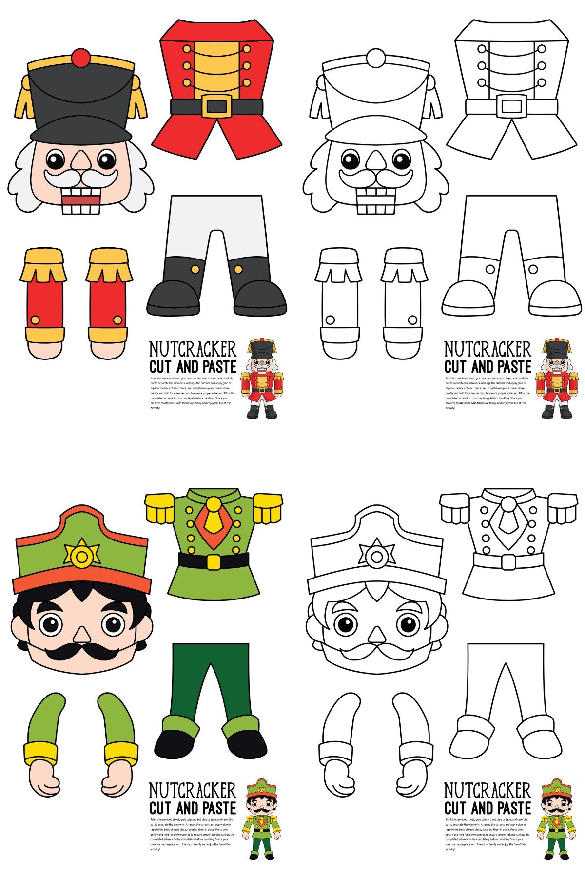 Printable Nut Cracker Cut amp Paste Craft