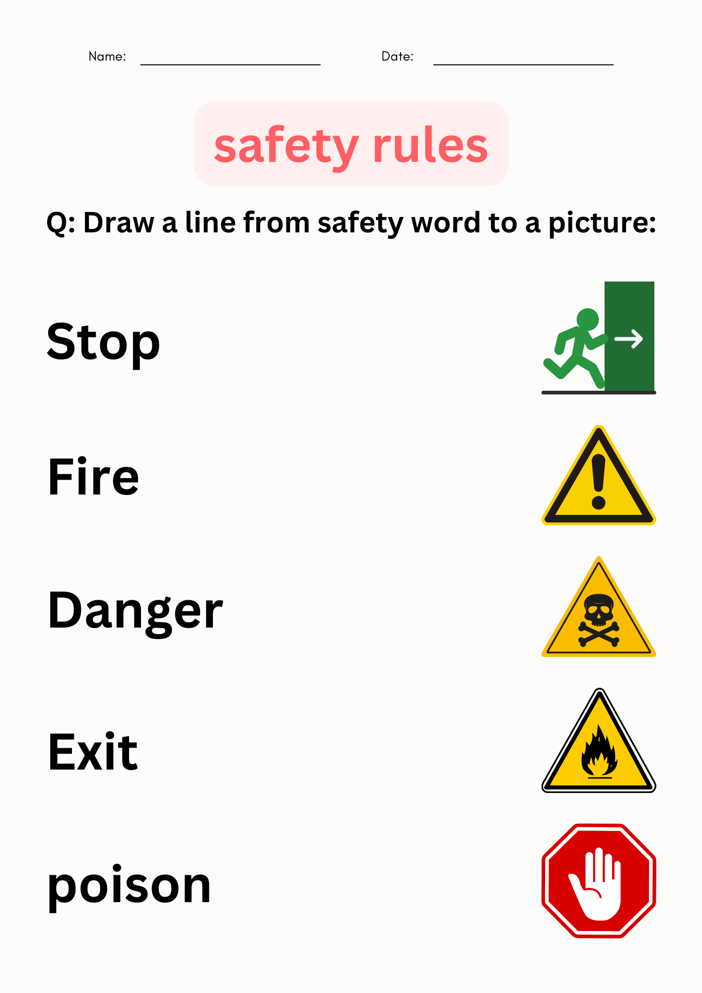 Printable Safety Rules Activity Worksheets For Kindergarten 