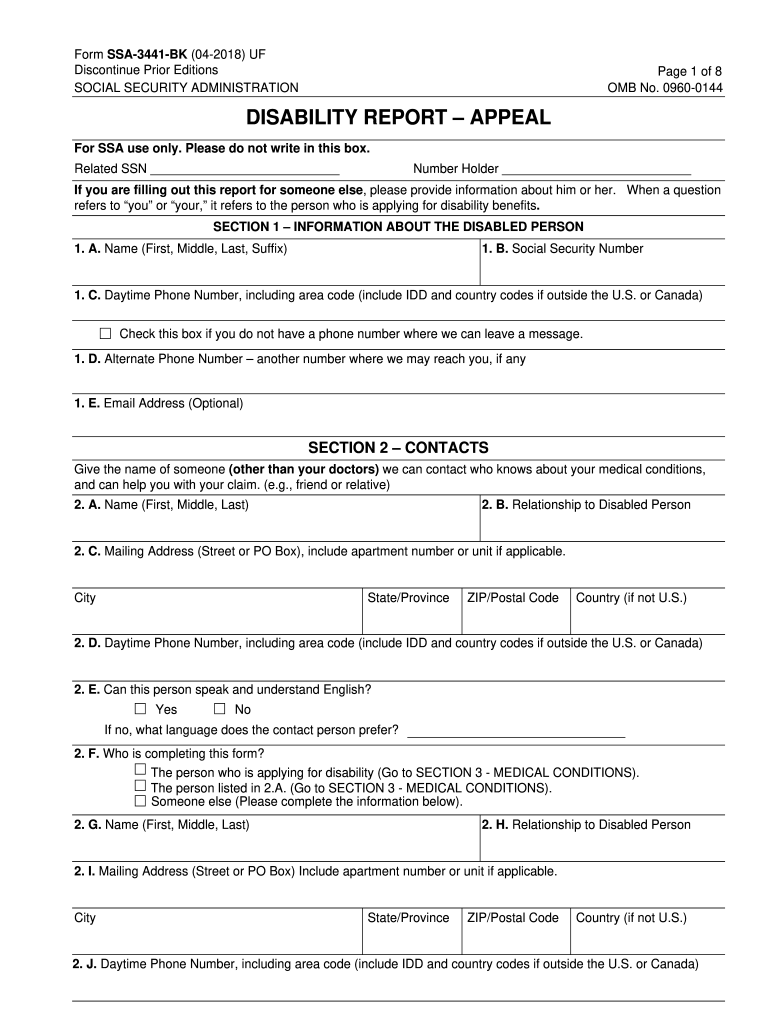 Printable Ssa 44 Form Printable