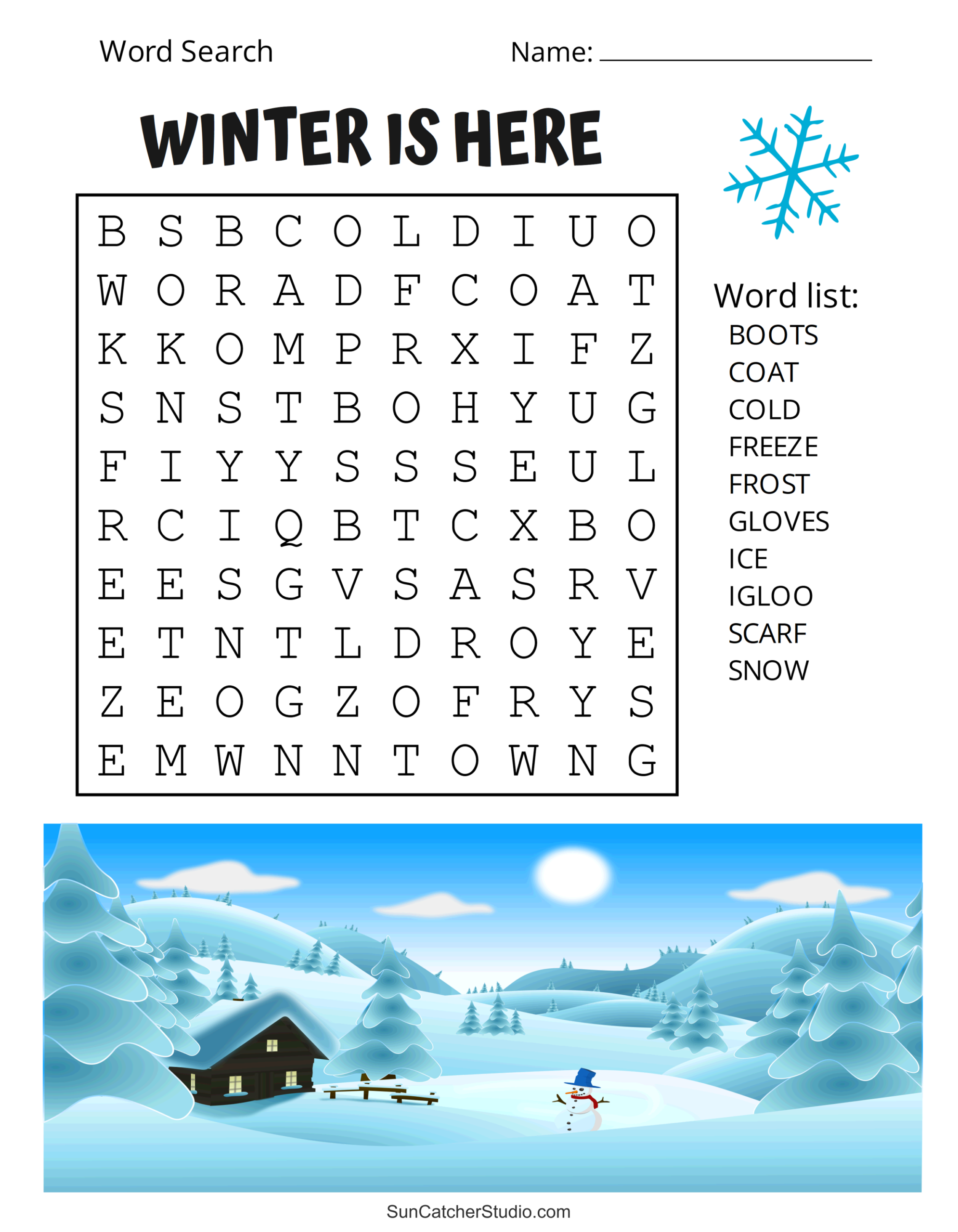 Winter Puzzles Printable