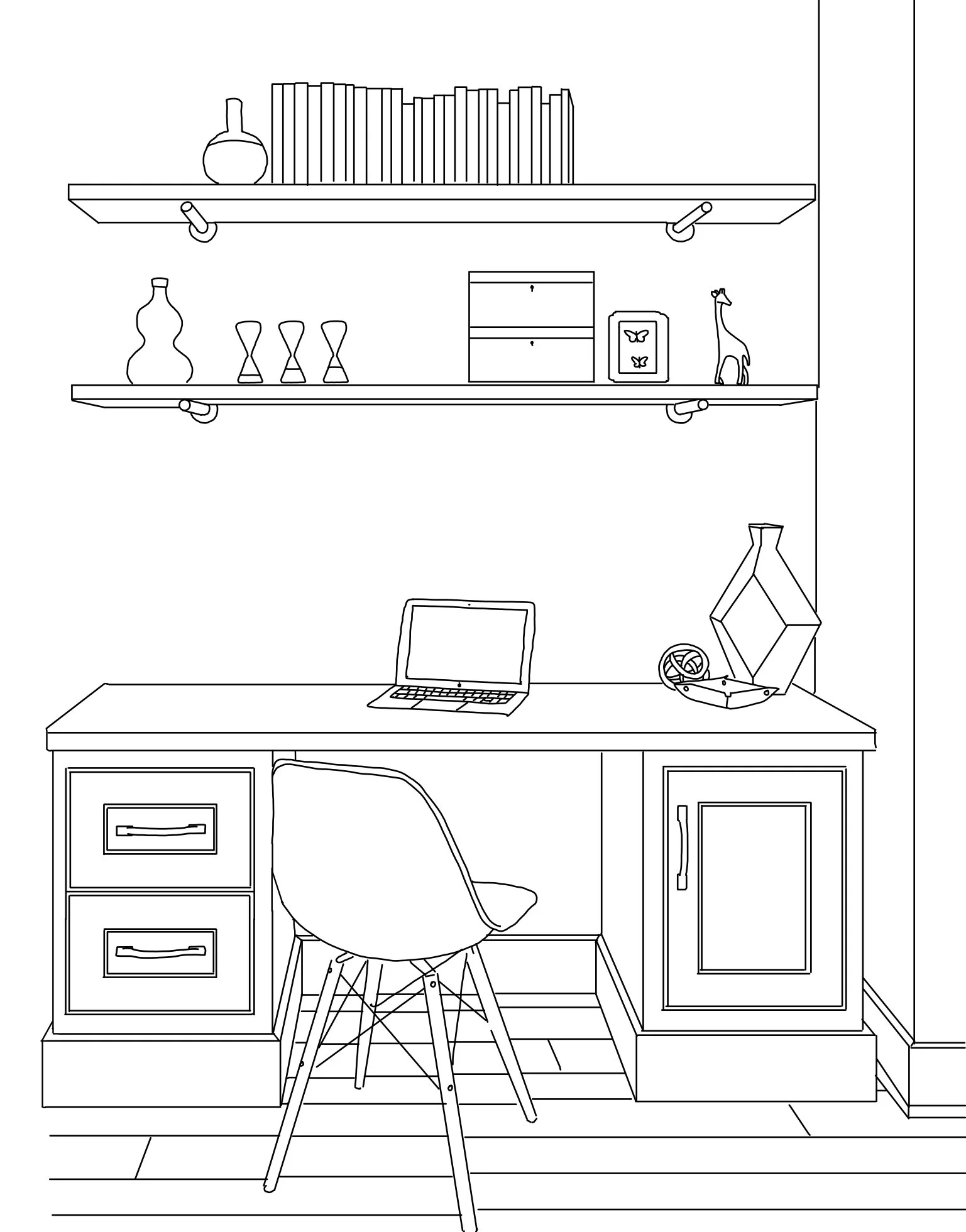 Interior Design Coloring Sheets
