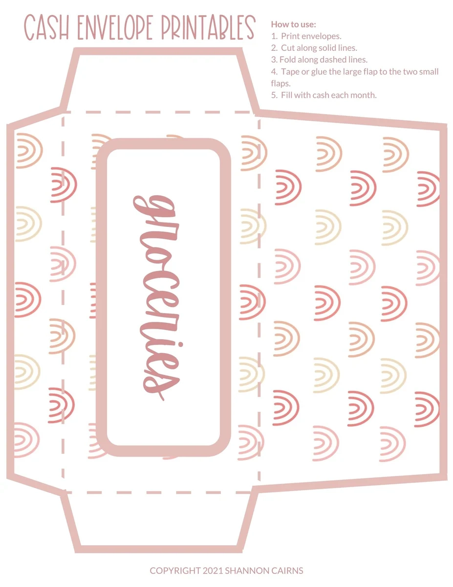 Rainbow Spring March Printable Cash Envelopes Making Frugal 