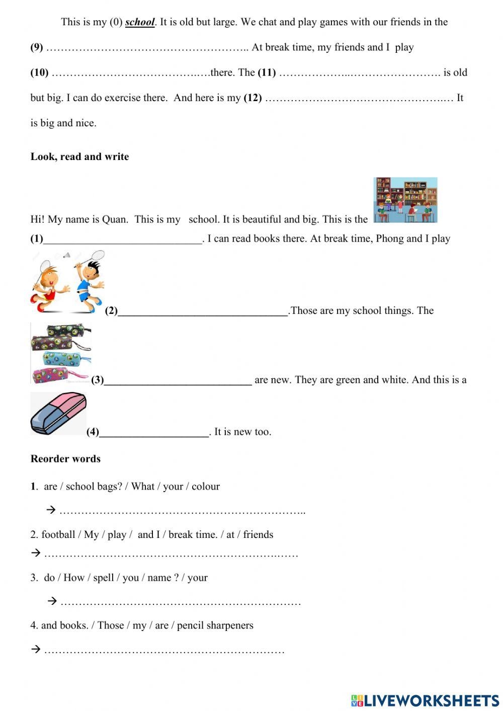 Reading And Writing Worksheets For 3rd Grade