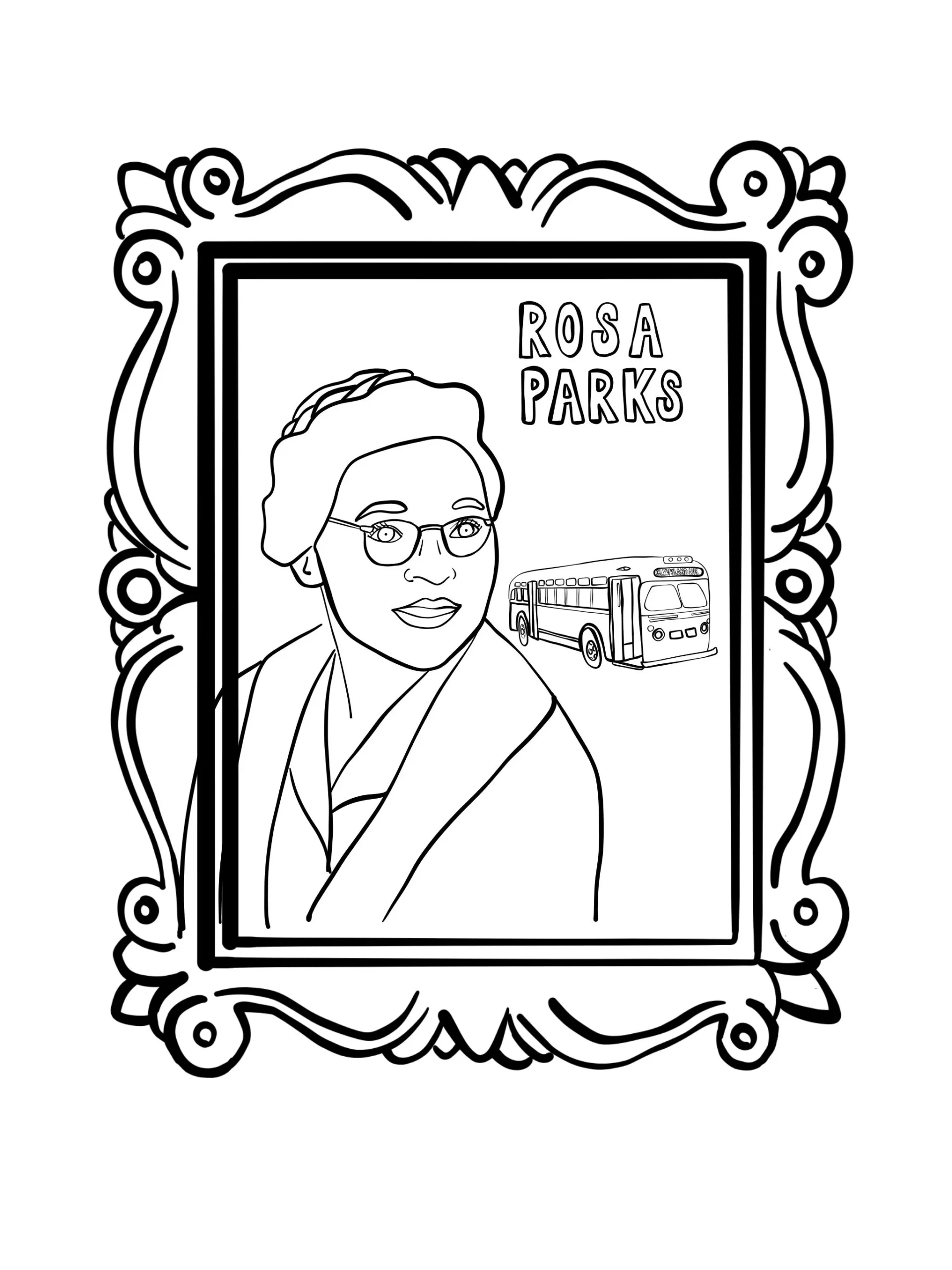 Rosa Parks Coloring Page For Kids Etsy
