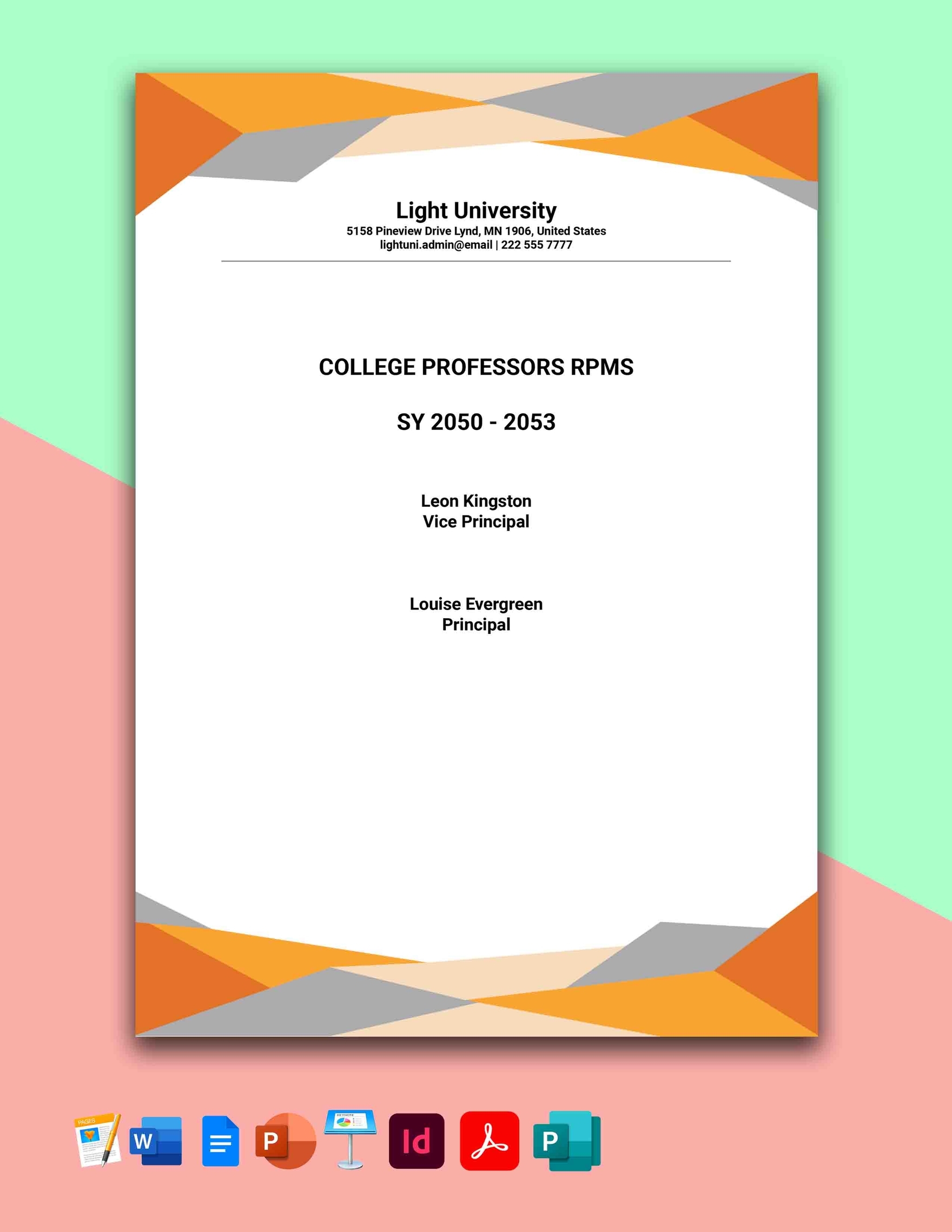 Sample RPMS Portfolio Template In Word PowerPoint InDesign 
