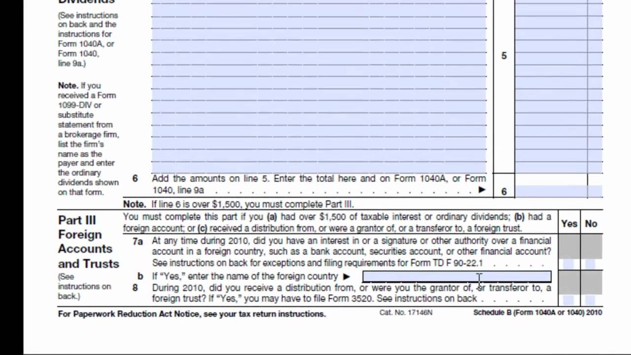 Irs Form 1040 Schedule B