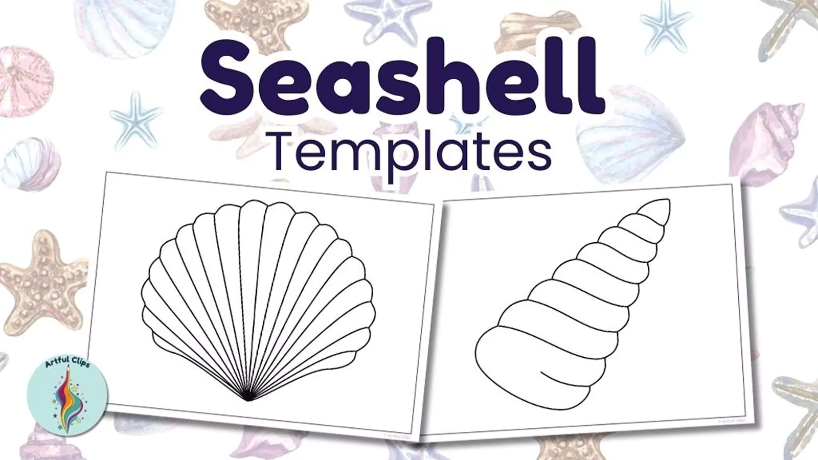 Seashell Template Set Sea Shells For Ocean amp Beach Day Fun