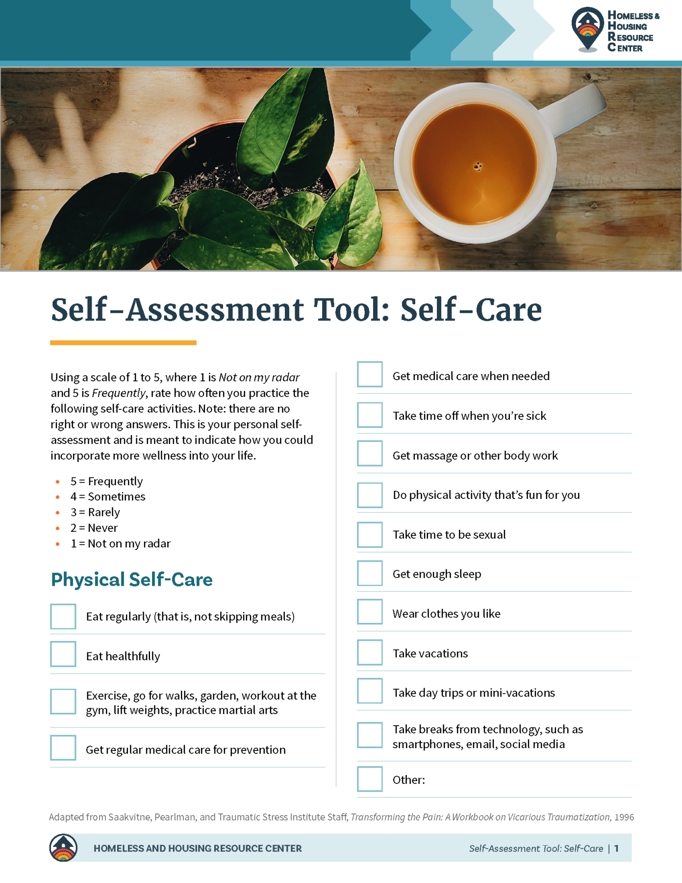 Self Care Assessment Tool HHRC