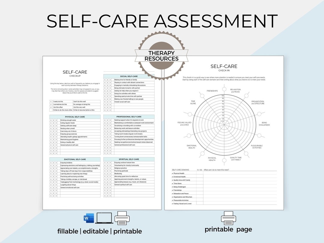 Self Care Assessment Sheet