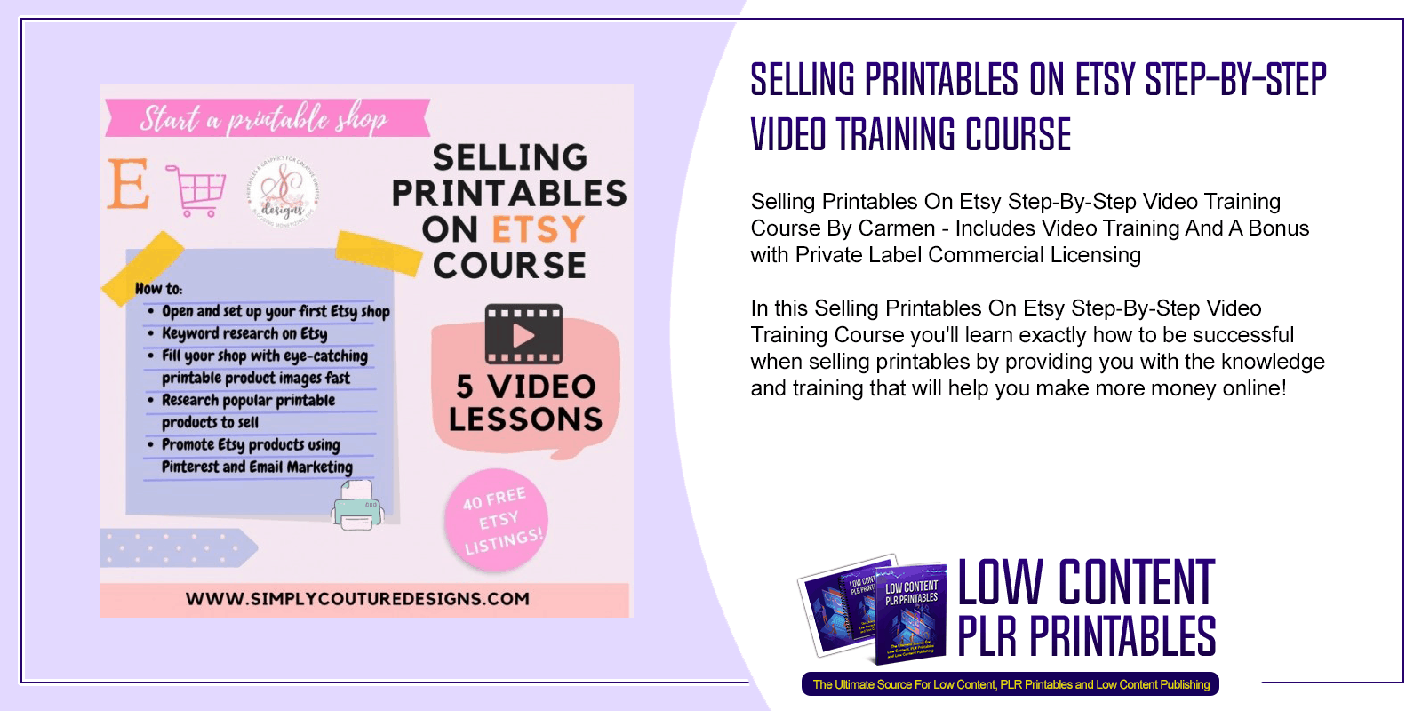 Selling Printables On Etsy Step By Step Video Training Course