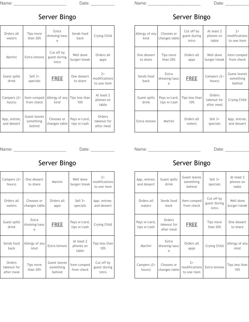Server Bingo WordMint
