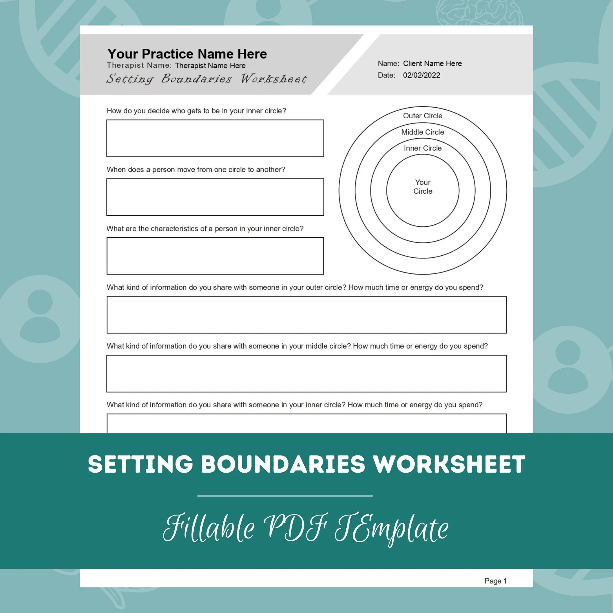 Setting Boundaries Worksheets Fillable printable PDF Setting 