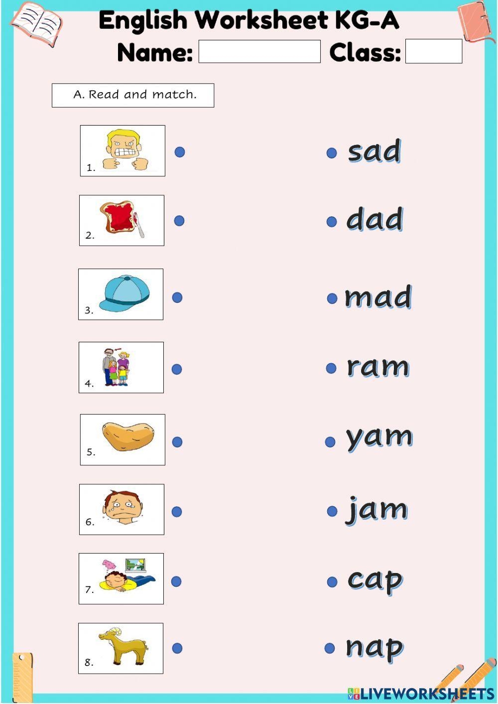 Short Vowels A Worksheet