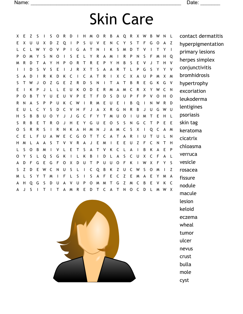 Skin Care Crossword WordMint