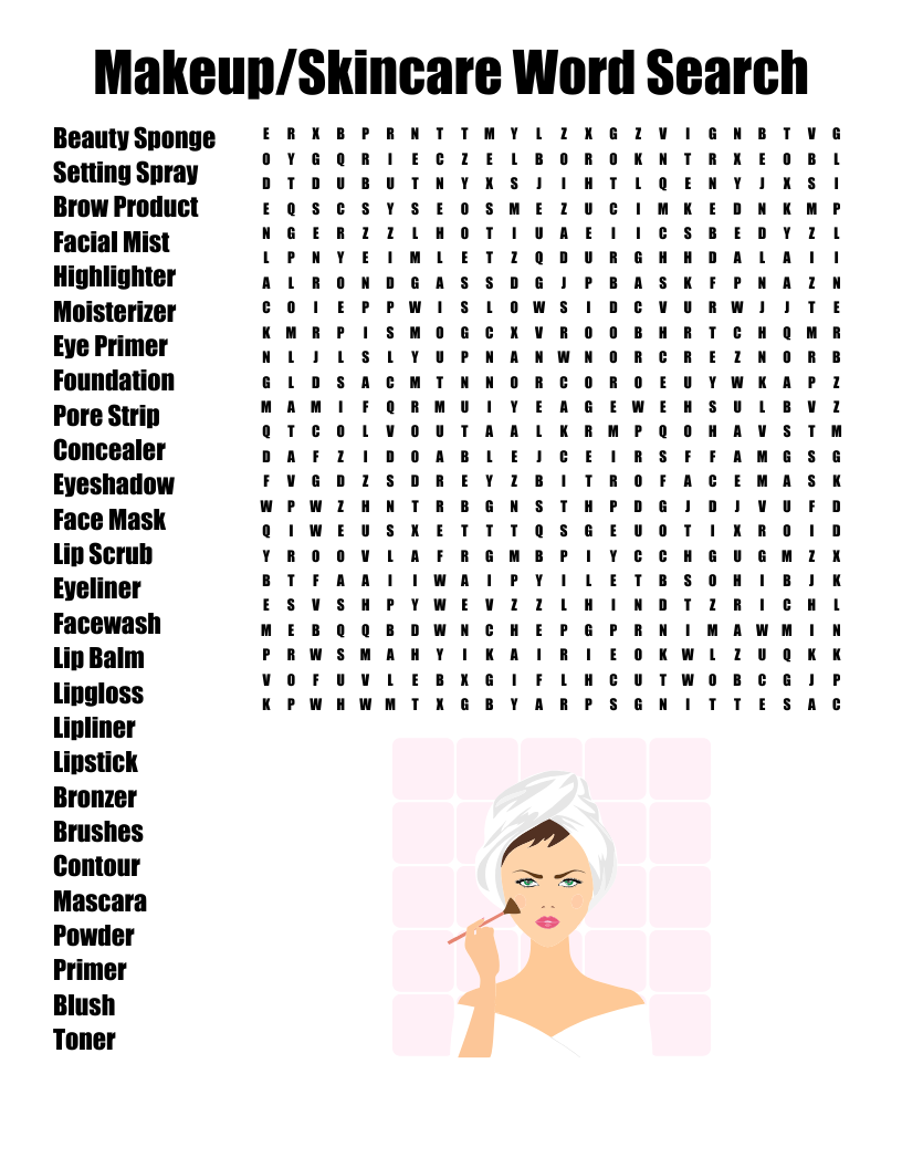 Skin Care Crossword WordMint