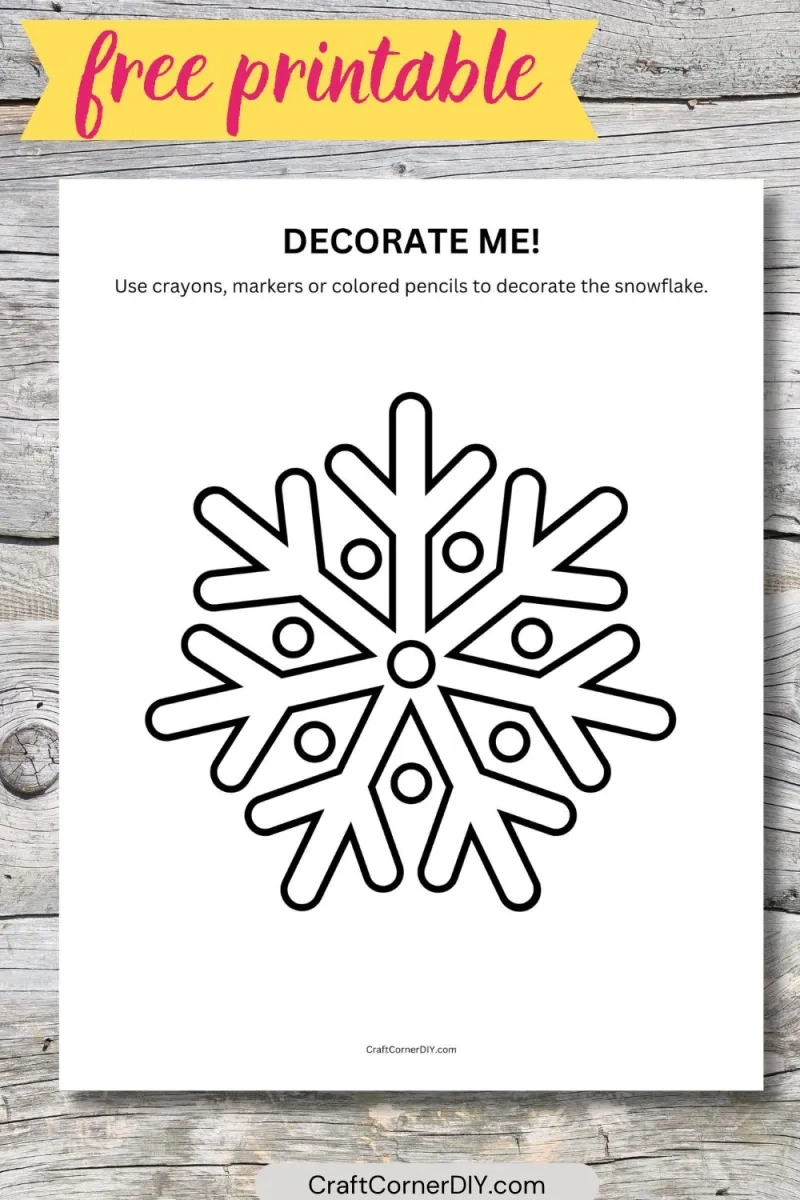 Snowflake Coloring Page Free Printable Craft Corner DIY
