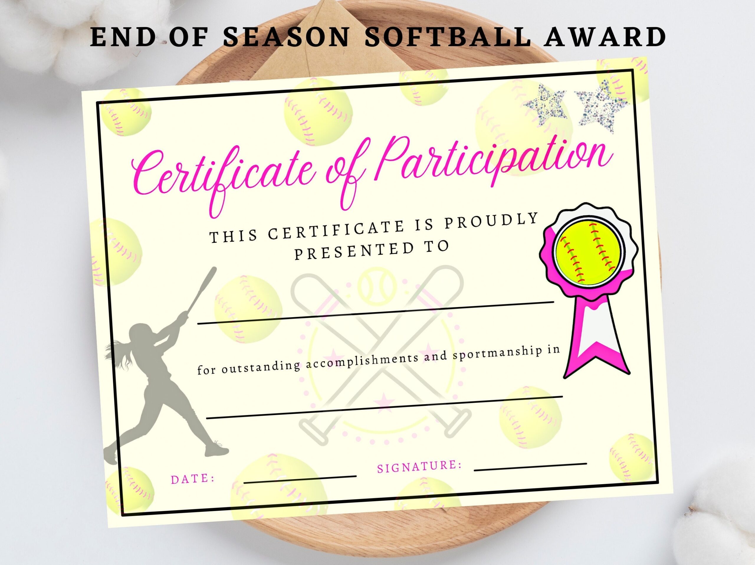Free Printable Softball Certificate Template Free