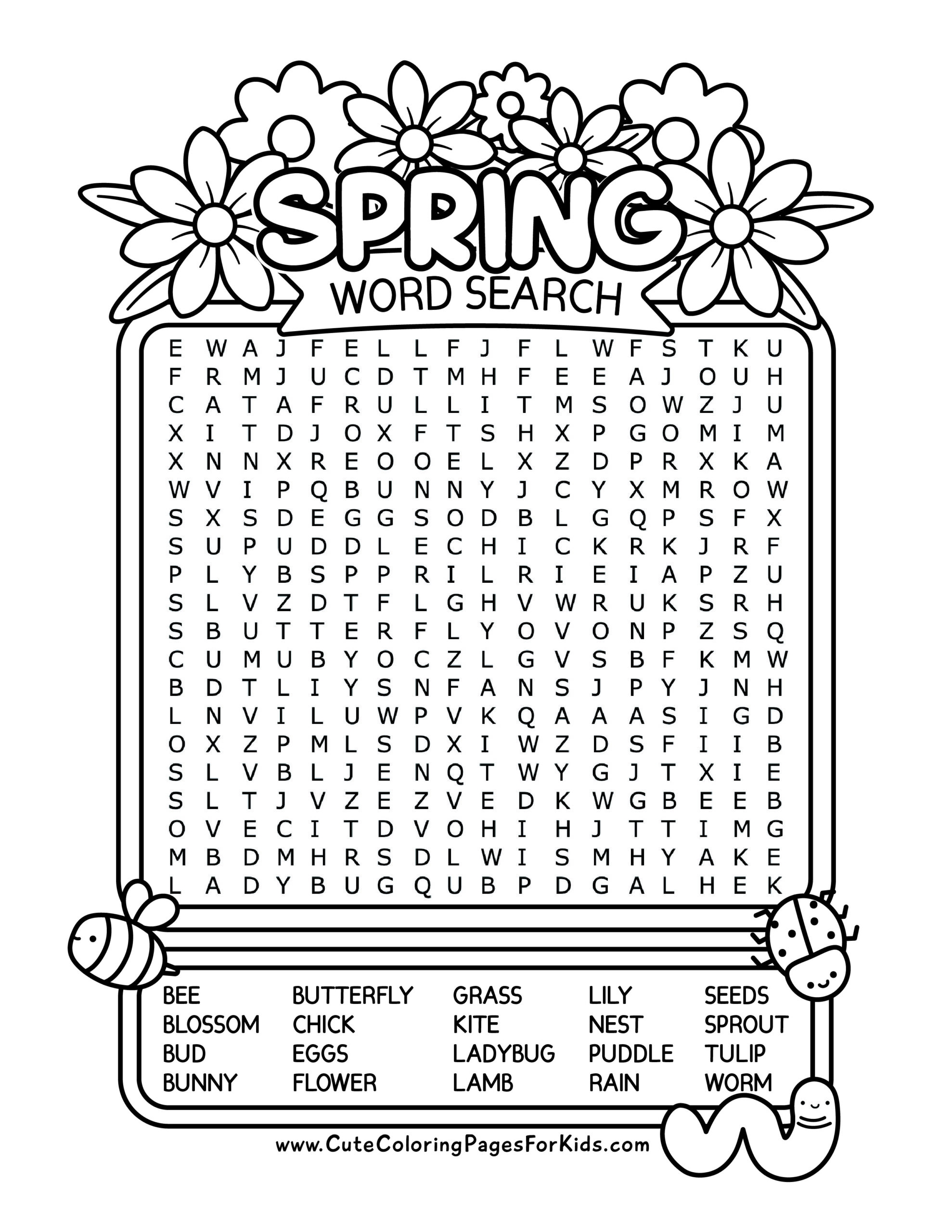 Spring Puzzles Printable