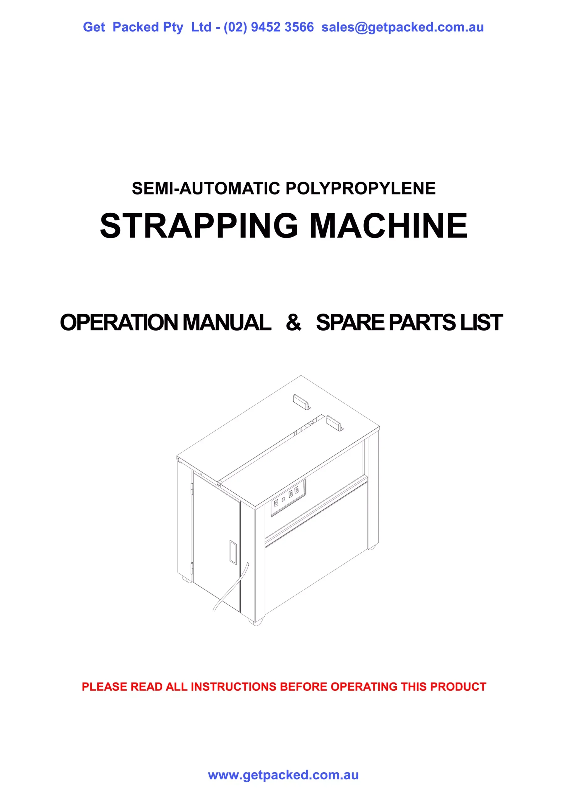 Strapping Machine Manual PDF