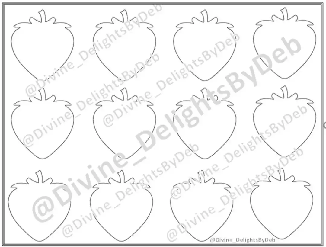 Strawberry Template Etsy