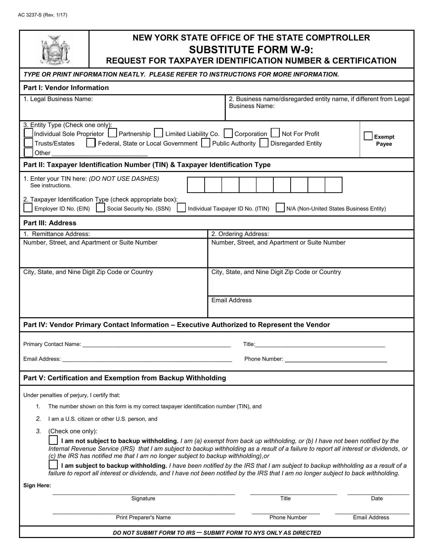 Substitute W 9 Form Fill Out Printable PDF Forms Online