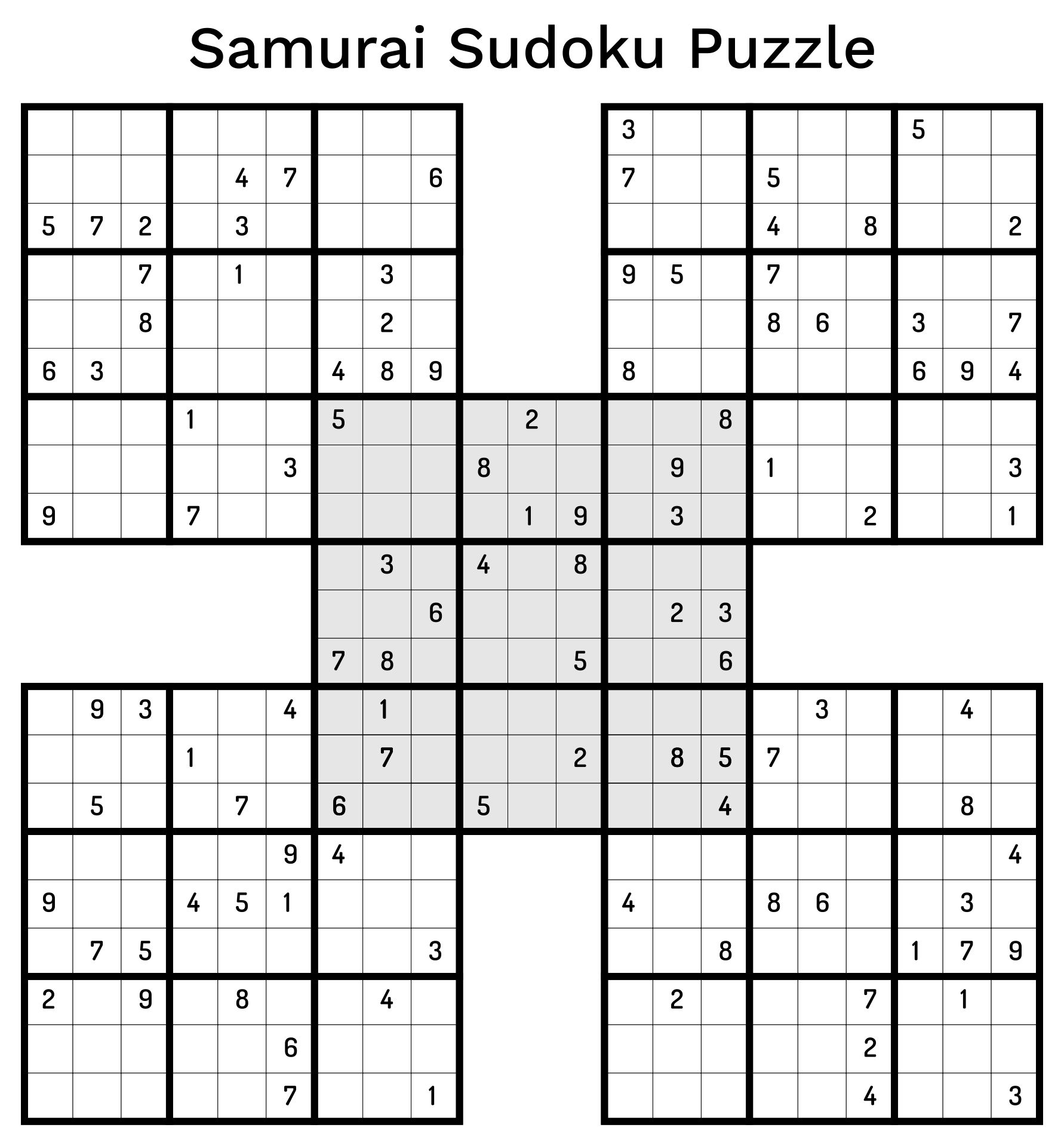 Printable Hard Sudoku Puzzles Free