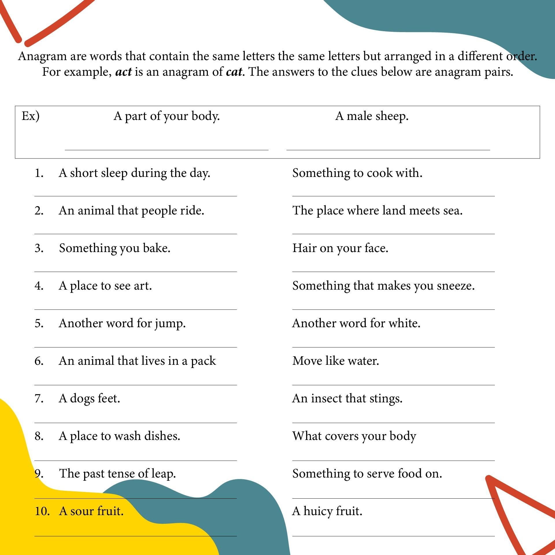 Printable Activity Worksheets For Seniors