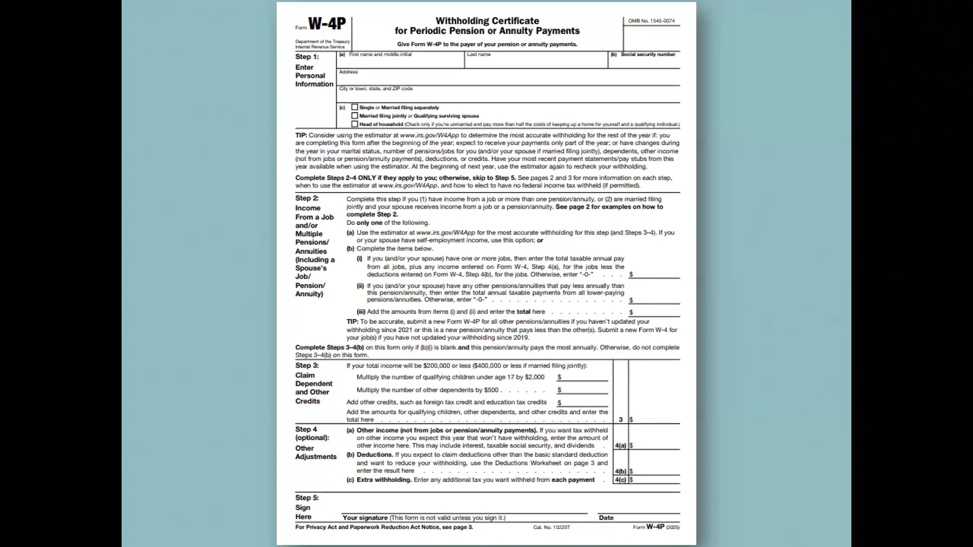 Tax Withholding W4P