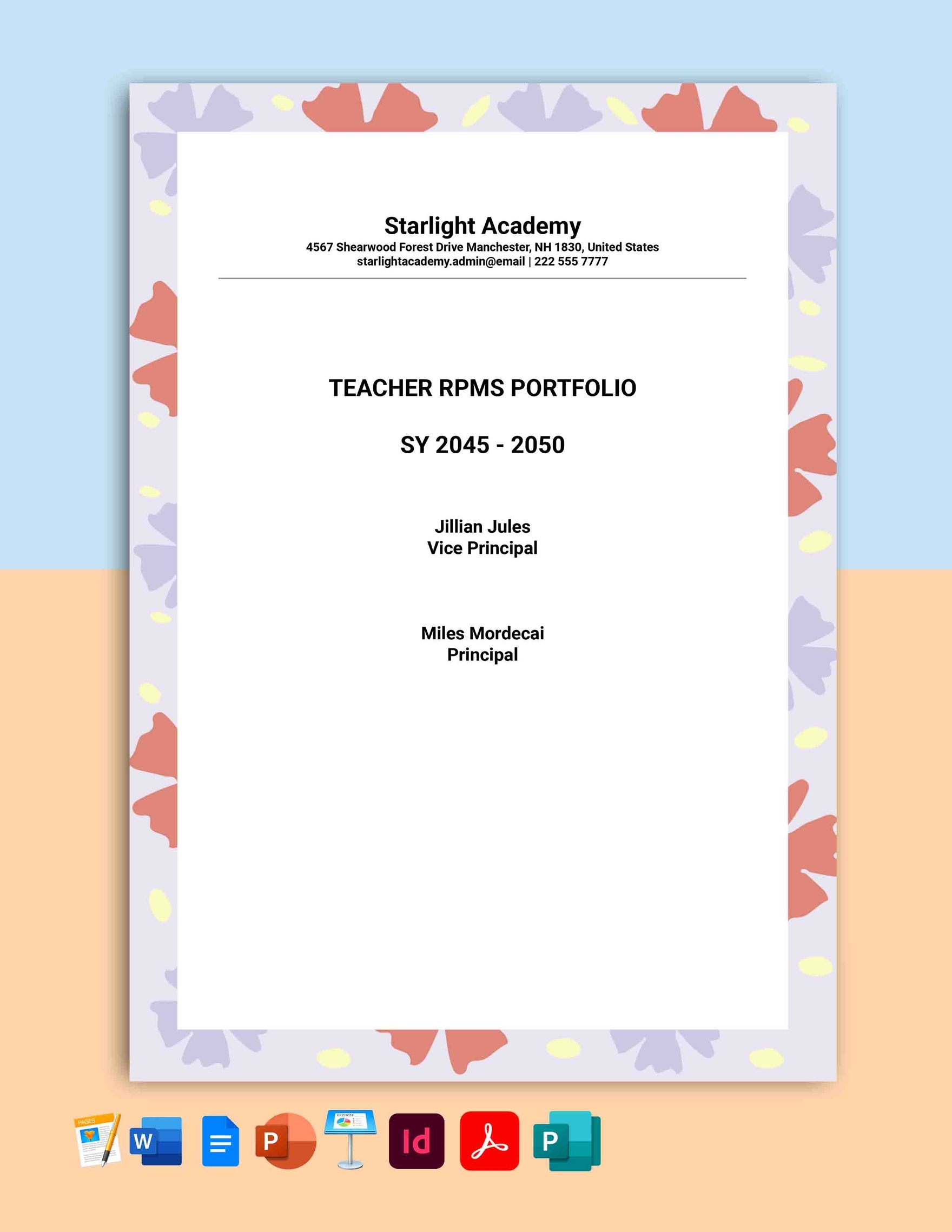 Printable Editable Rpms Portfolio Design
