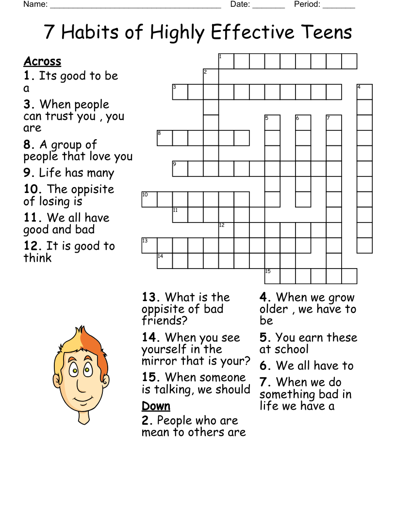 Free Printable Easy Crossword Puzzles Teens