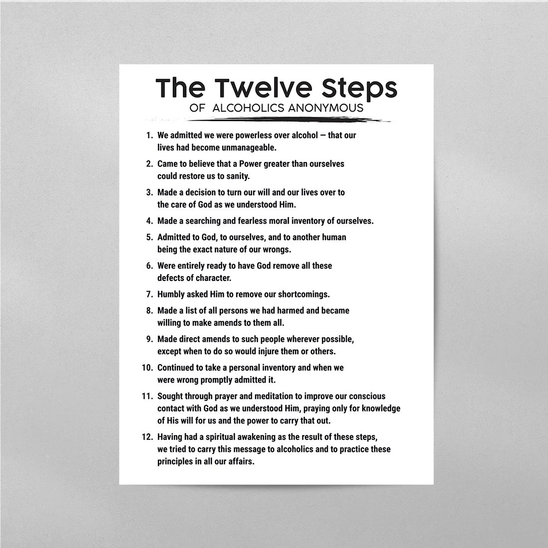 Aa Twelve Steps Printable