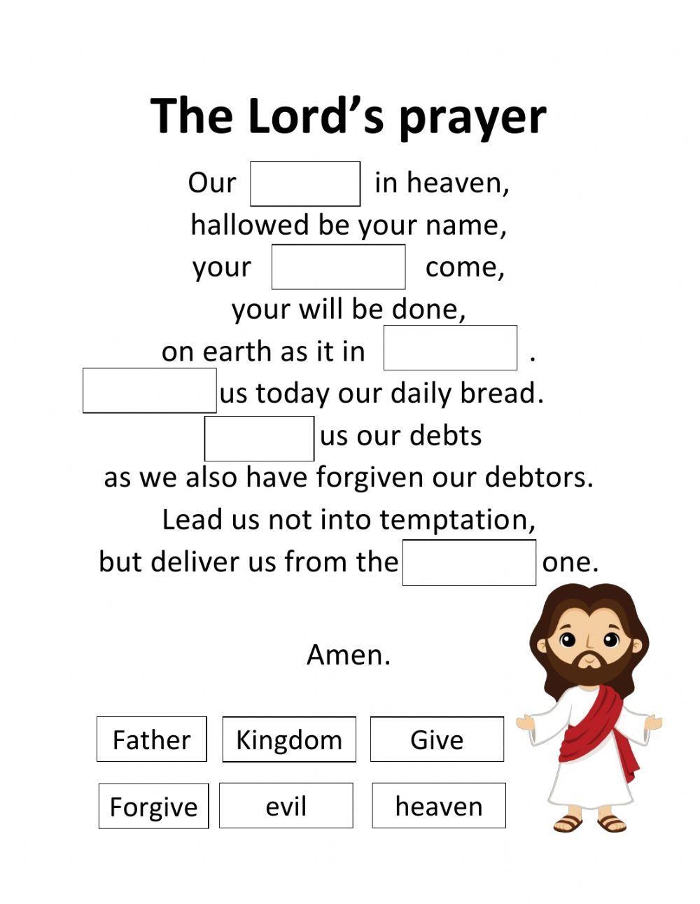 The Lord s Pray Free Interactive Worksheets 674115