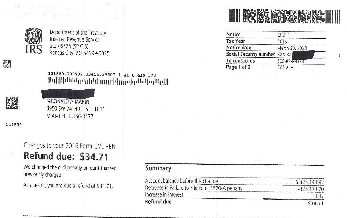 What Is Cvl Pen Form Irs