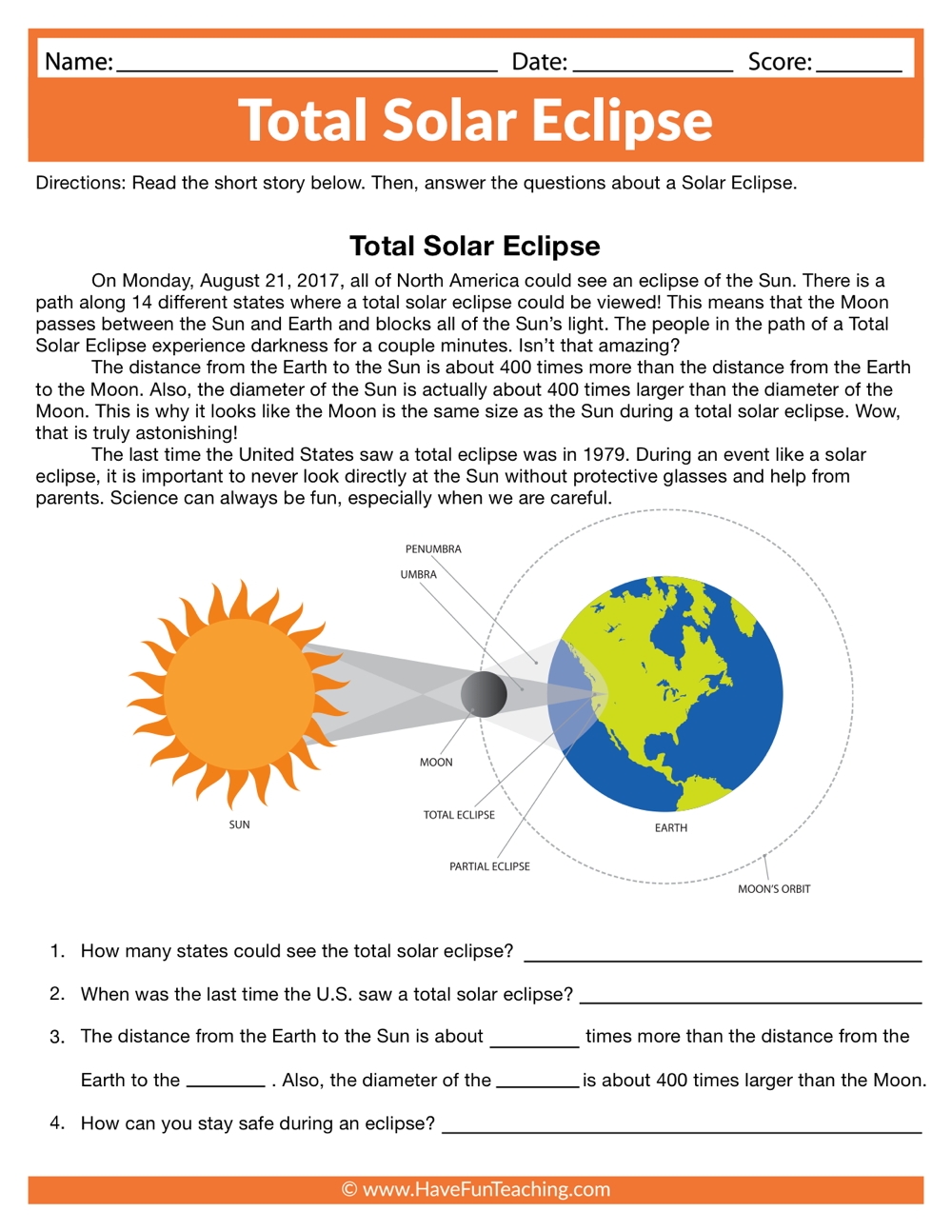 Free Solar Eclipse Printables