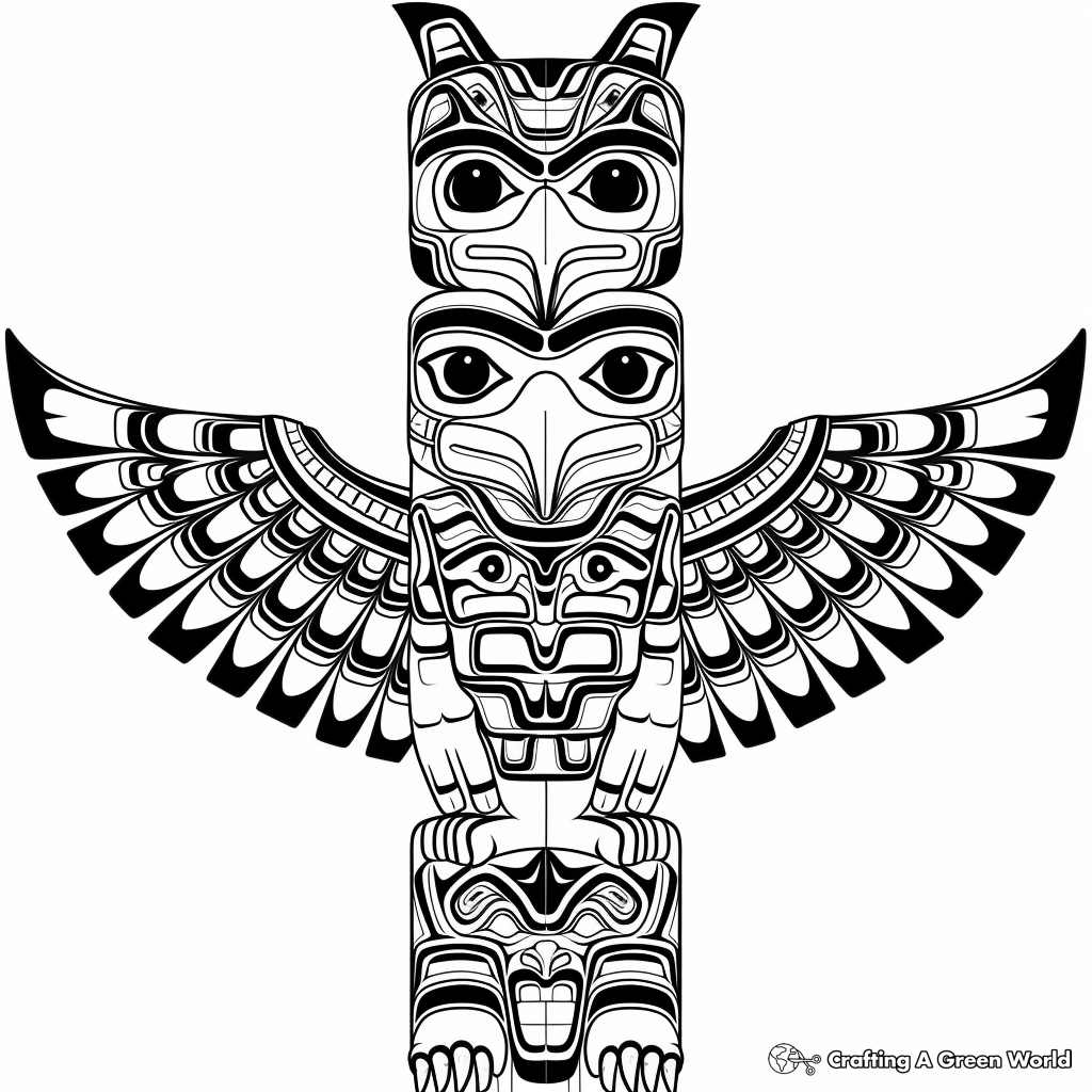 Totem Pole Coloring Pages Free amp Printable 