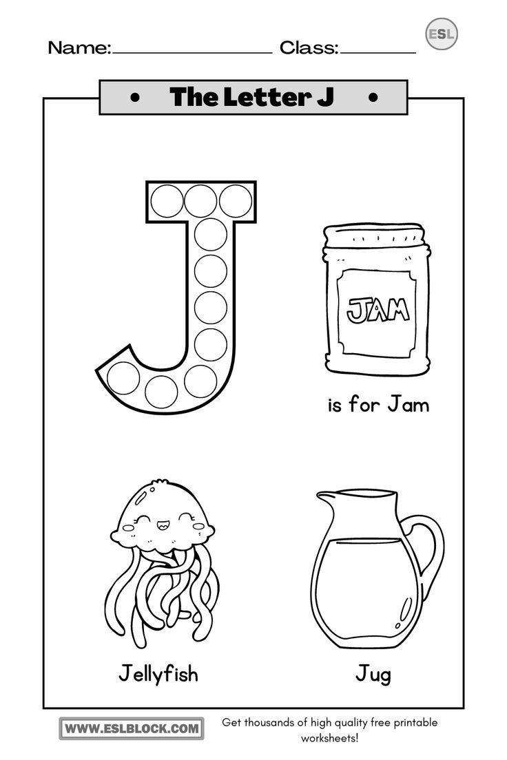 Tracing The Letter J Worksheets
