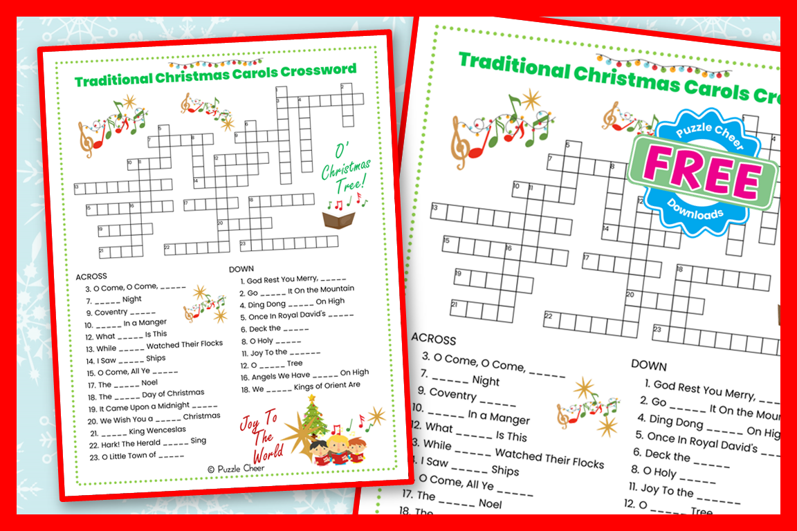 Christmas Songs Crossword Printable