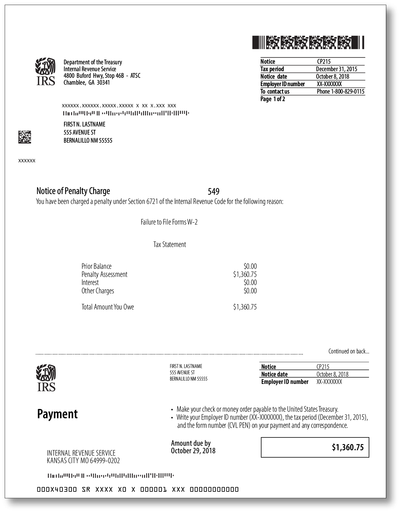 Understanding IRS Notice CP215 Notice Of Penalty Charge