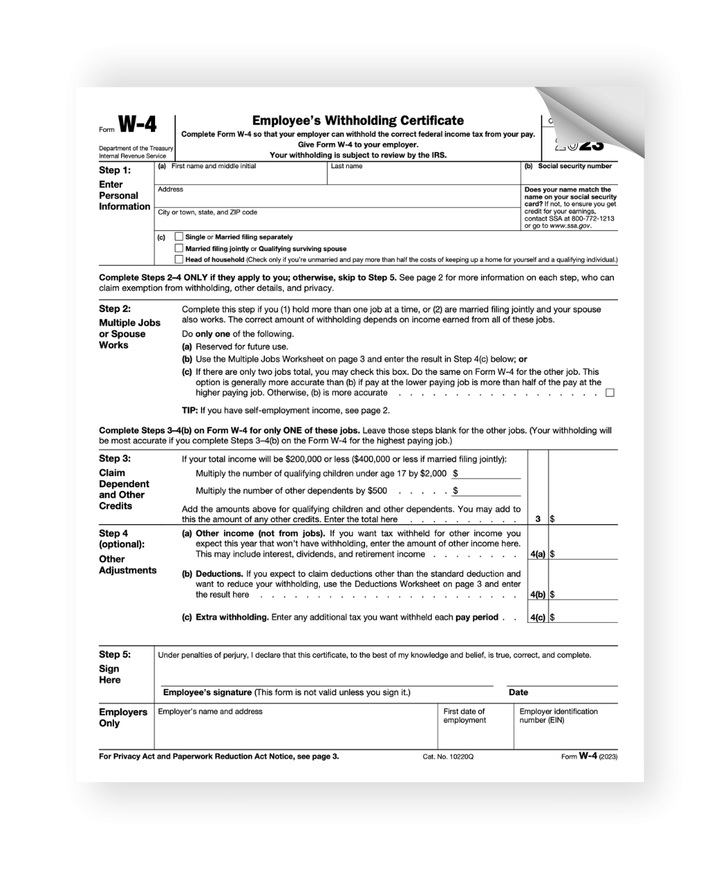 Printable Form W4