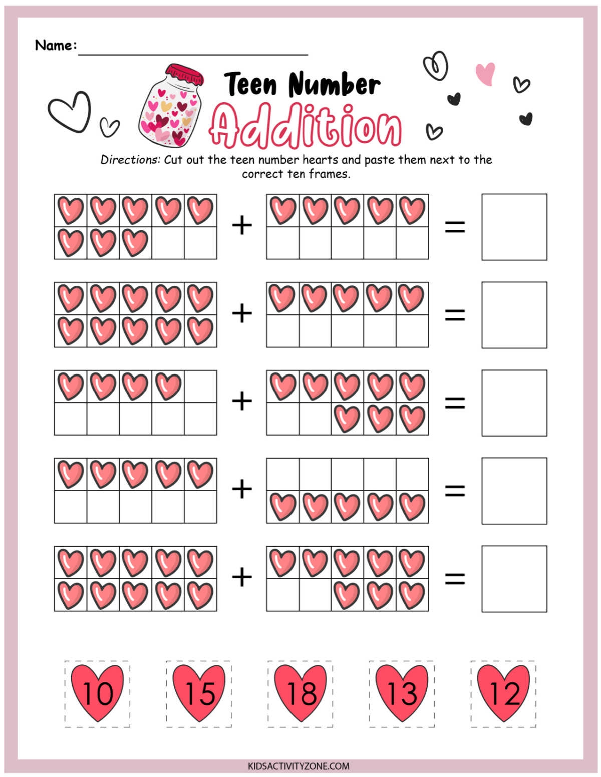 Valentine s Day Math Packet Preschool amp Kindergarten Kids 