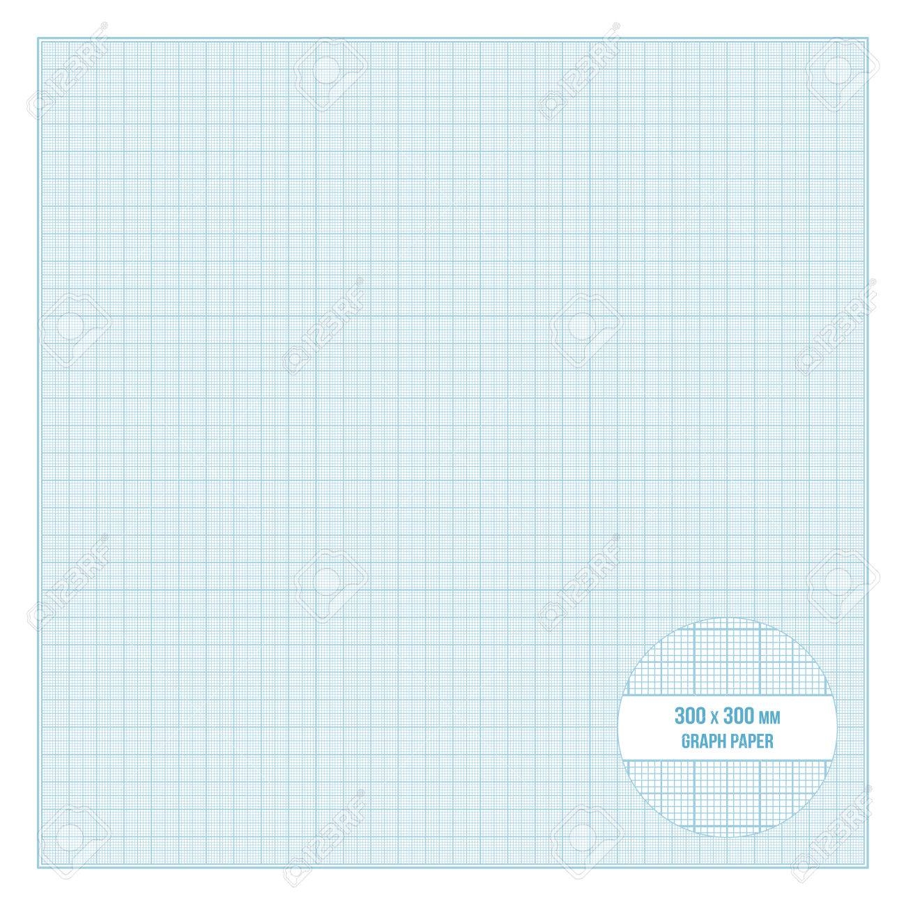 Vector Blue Printable Metric Graph Paper 30x30 Cm Size 1mm Grid 