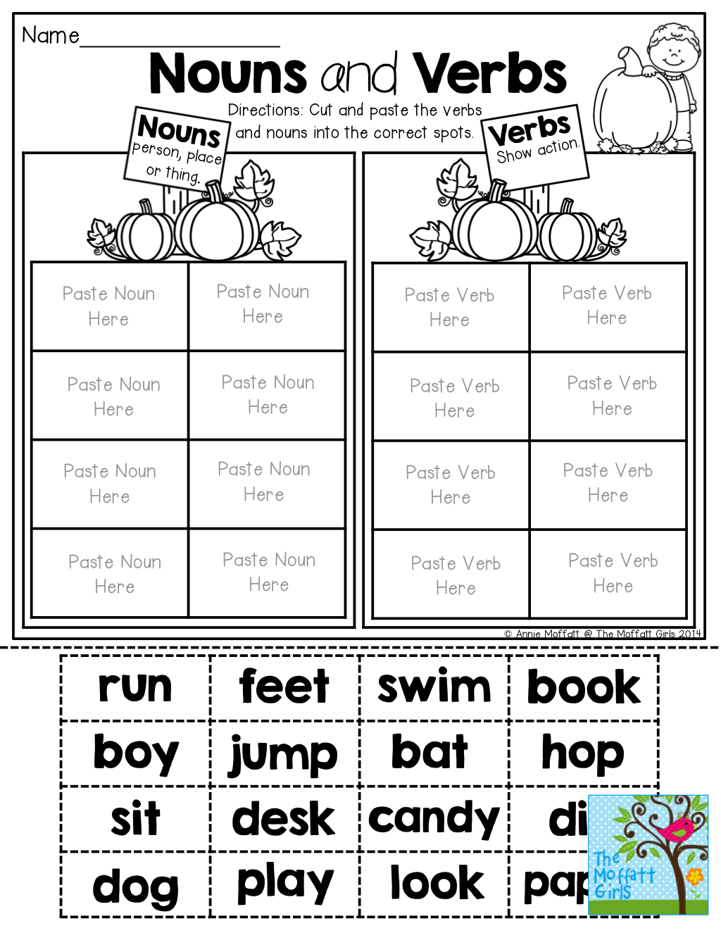 Verb Or Noun Worksheet Grammar Printable PDF For Kids 