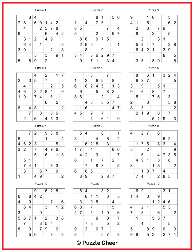 Easy Medium And Hard Sudoku Puzzles Printable
