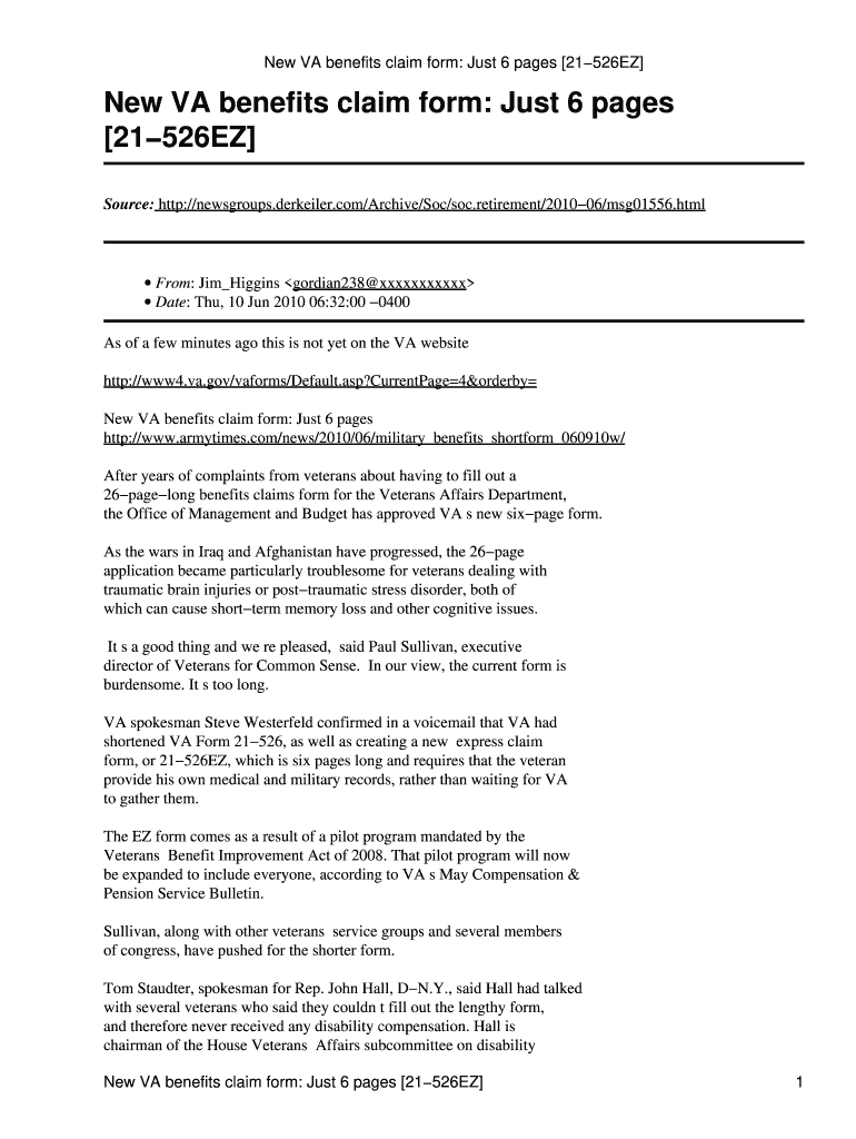 Va Gov Forms 21 526ez Pact Act Form Printable