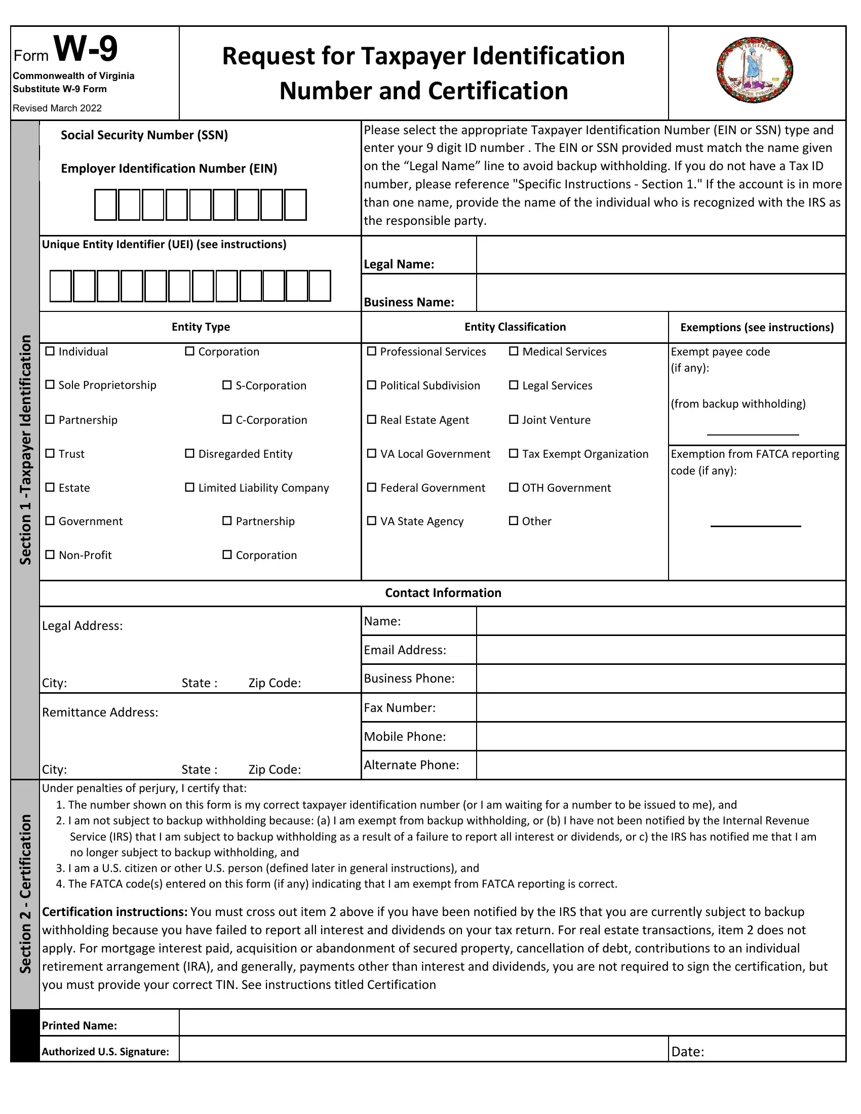 W9 Form Landlord