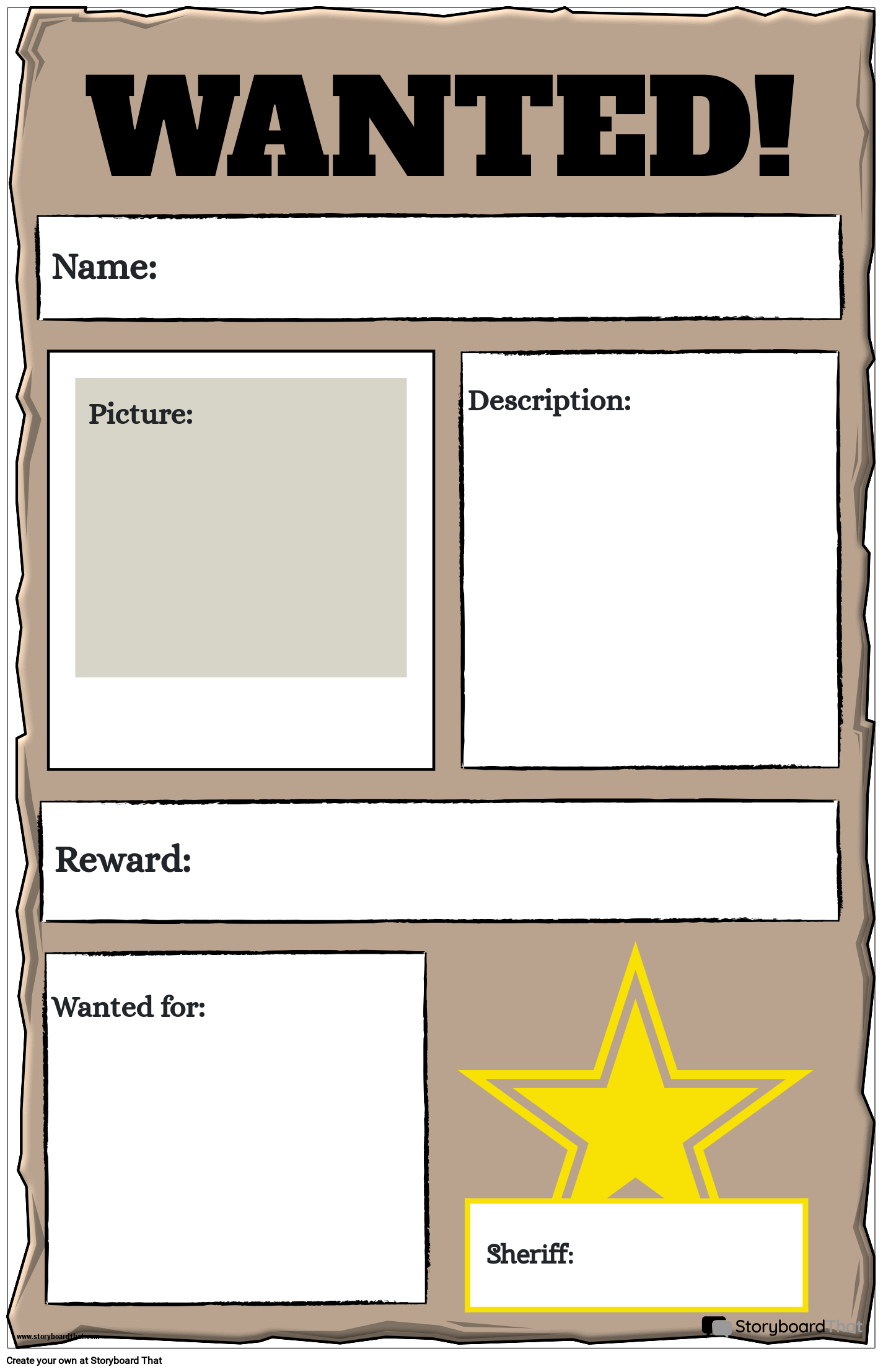 Wanted Poster 8 Storyboard Von Poster templates