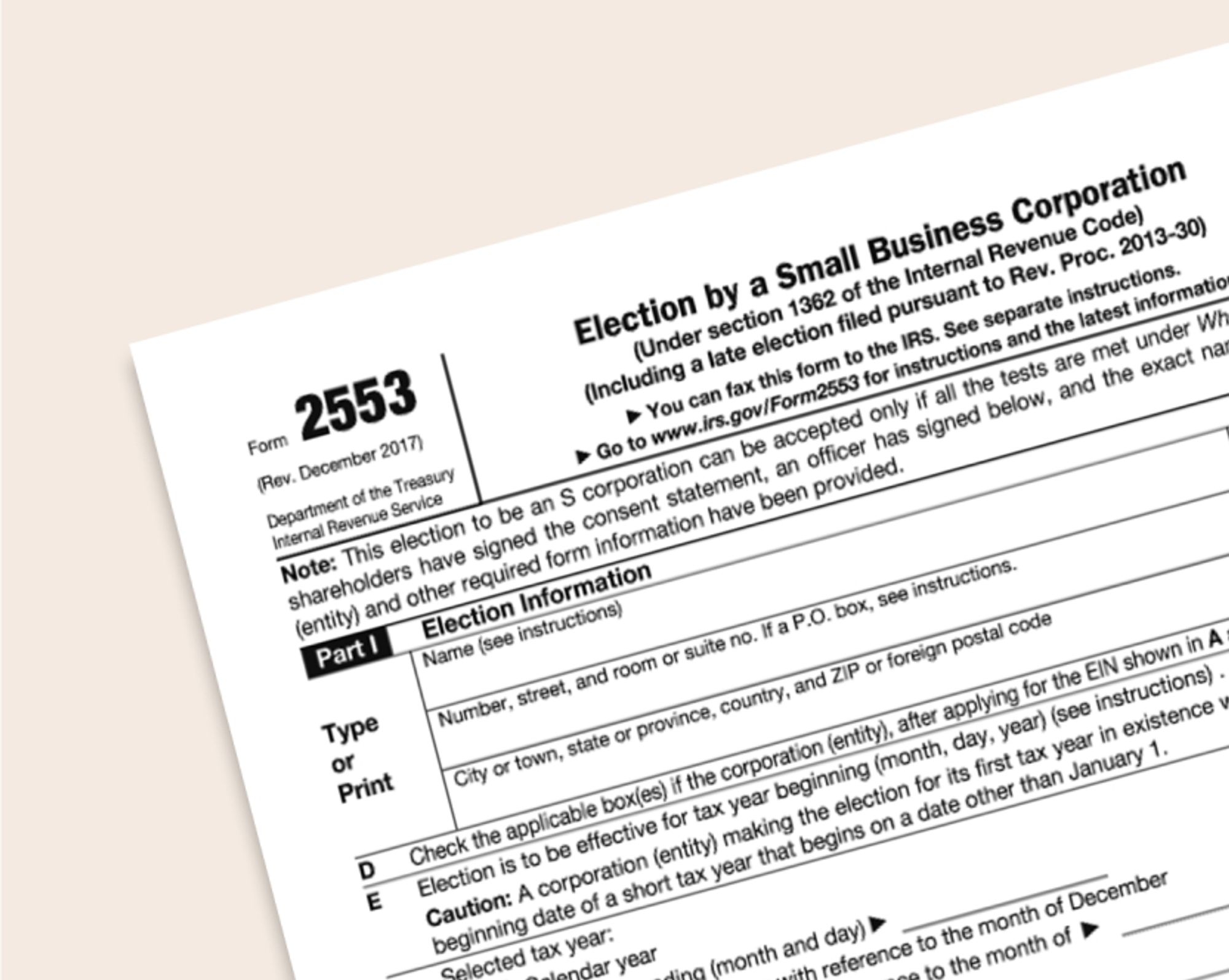 What Is An IRS Form 2553 