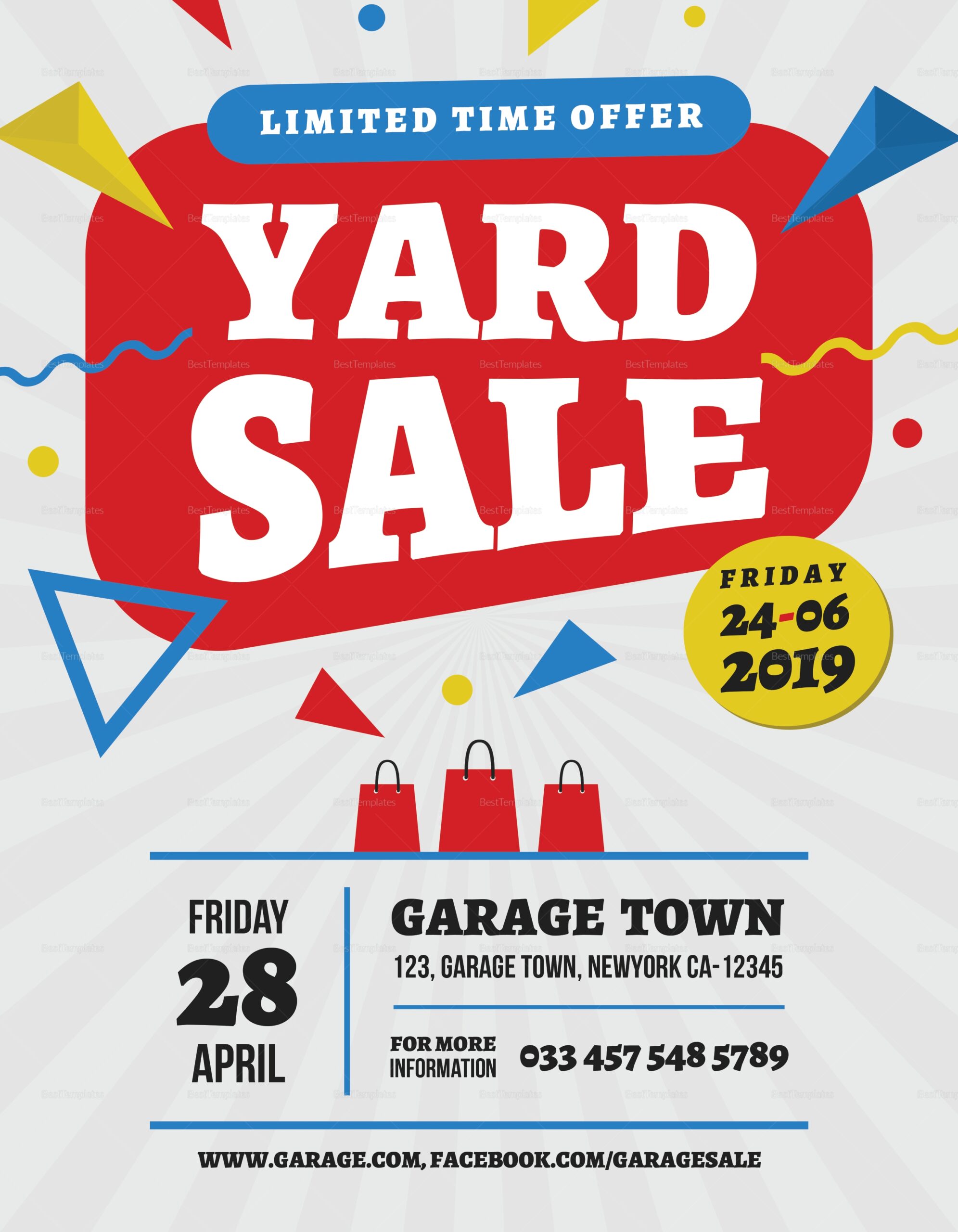 Yard Sale Premium Flyer Design Template In Word PSD Illustrator 