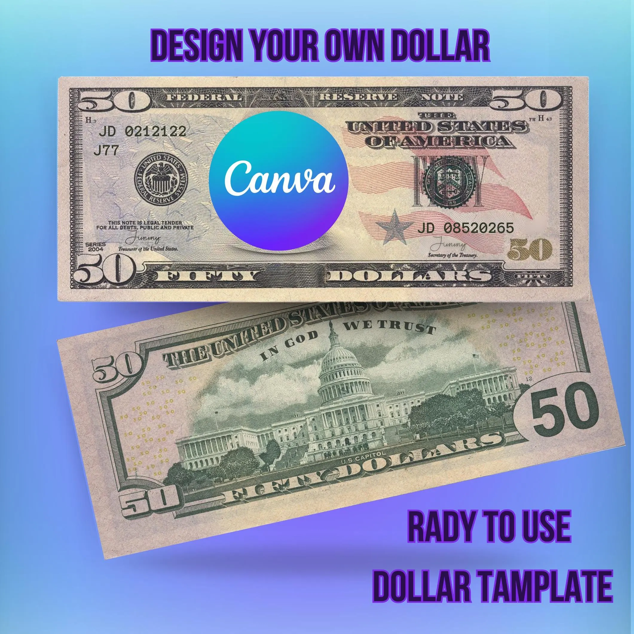 Your Face On Money 50 Dollar Bill Template Fake Money With Face 